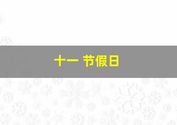 十一 节假日